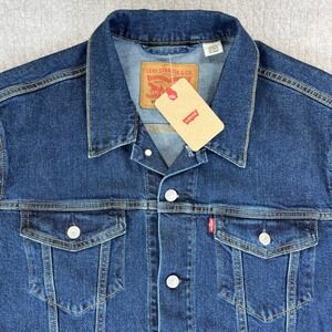 Levi's new with tags Denim Trucker Jean Jacket‎ Men XL button front Dark Wash